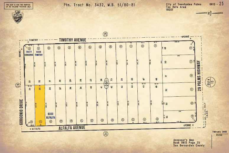 Twentynine Palms vacant building lot For Sale